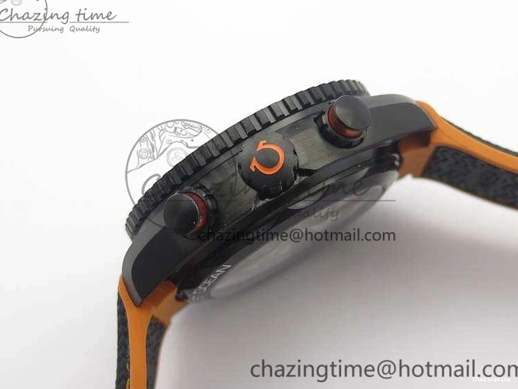 0504 Planet Ocean Master Chronometer Chrono DLC OM 1:1 Best Edition Black Dial On Nylon Strap A Chic 8103